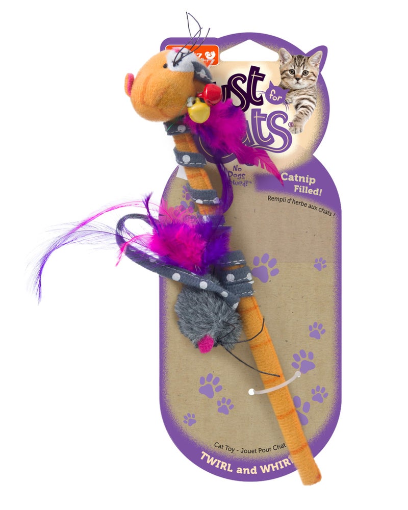 Hartz Just For Cats Twirl and Whirl Interactive Cat Toy Wand All Breed Sizes - Image 2