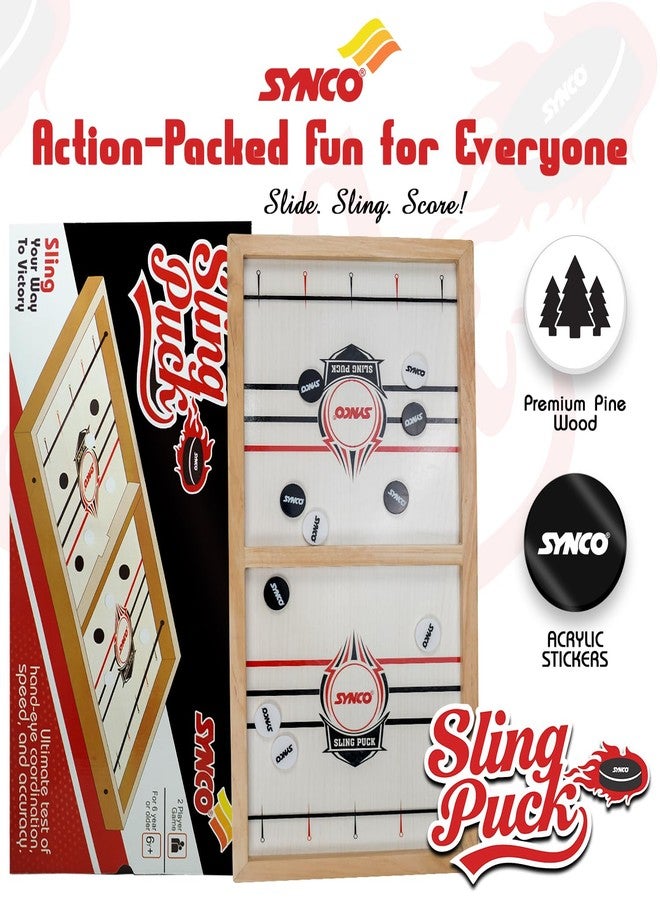 سينكو لعبة سينكو سلينغ باك على لوح خشبي | لعبة سلينغ باك سريعة للأطفال والكبار | لعبة هوكي سلينغ | لعبة طاولة خشبية | لعبة لوحية عائلية | حجم متوسط - Image 5