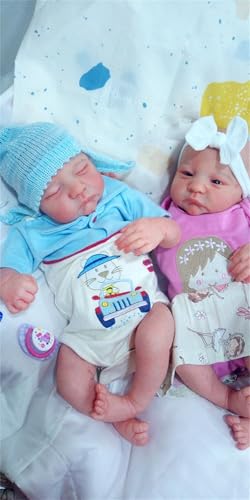 GYCV Lifelike Reborn Baby Dolls Twins Boy and Girl 20 Inch Weighted Full Body Silicone Realistic Newborn Baby Dolls Twins Real Life Baby Dolls Twin with Feeding Accessories Birthday Gifts for Kids - Image 5