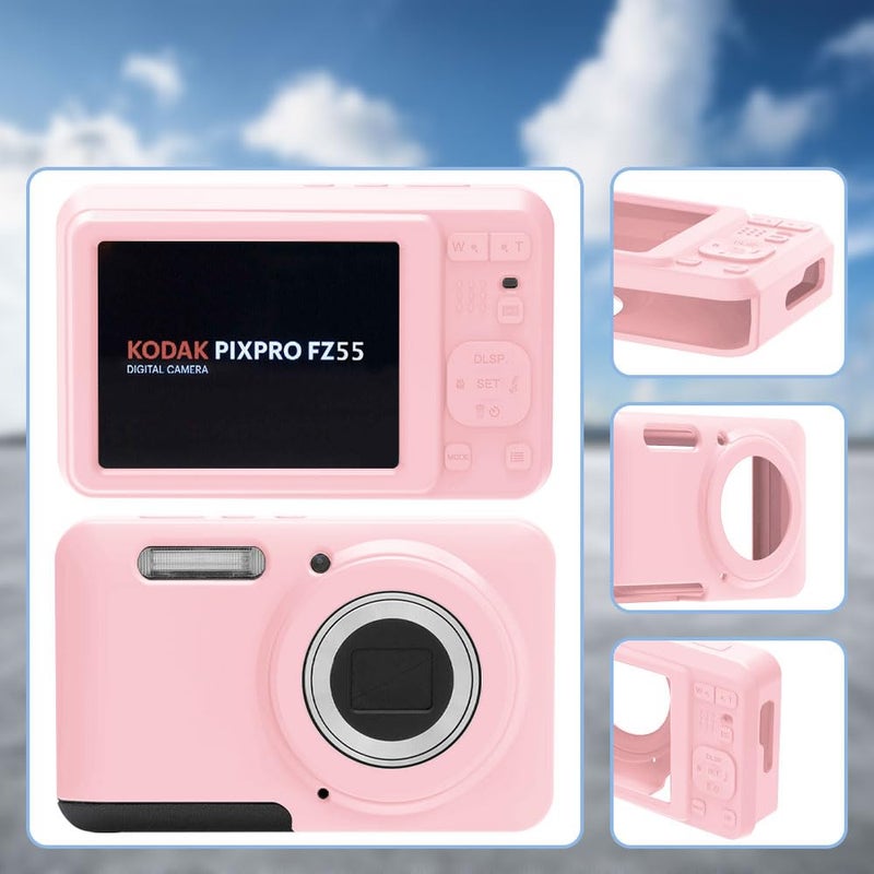 Tedubax Case for KODAK PIXPRO FZ55 Case  Soft Silicone for KODAK PIXPRO FZ55 - Anti-Scratch Slim Fit Lightweight Protective - pink - Image 5