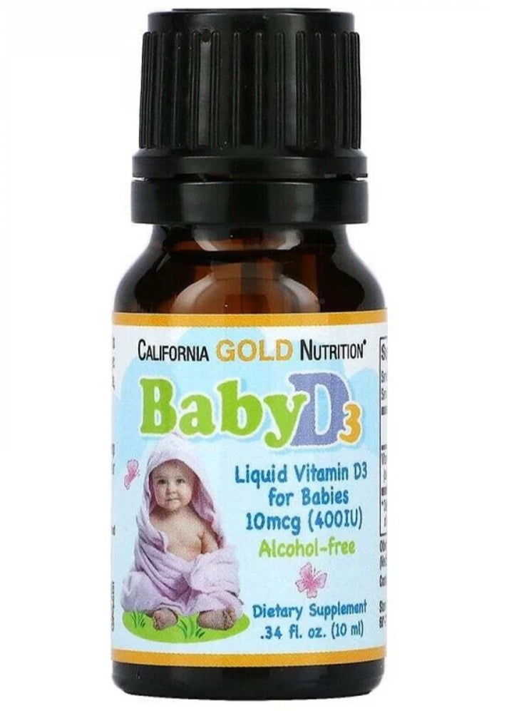 California Gold Nutrition Liquid Vitamin D3 Drops 400 Iu Dietary Supplement  - Image 4