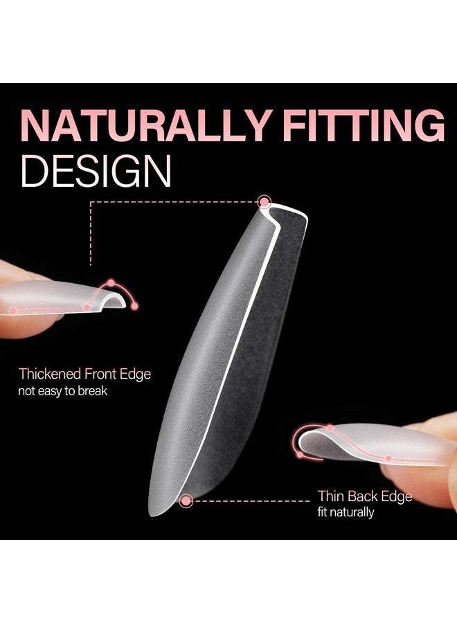 AILLSA Medium Coffin Nail Tips 450Pcs Full Cover Double-Sided Matte Gel Nail Tips Stronger Nail Tips Adhesion Pre-Shaped Press On Nail Tips For Home Diy Nails Tips Salon 15 Sizes - Image 4