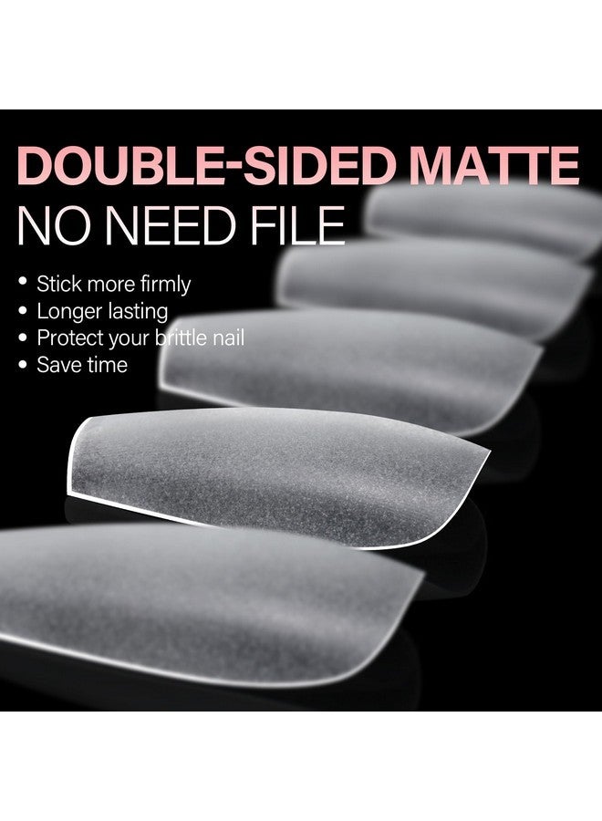 AILLSA Medium Coffin Nail Tips 450Pcs Full Cover Double-Sided Matte Gel Nail Tips Stronger Nail Tips Adhesion Pre-Shaped Press On Nail Tips For Home Diy Nails Tips Salon 15 Sizes - Image 2
