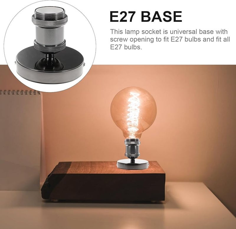 حامل مصباح ألومنيوم قديم كلاسيكي، مقبس ضوء السقف، محول قاعدة لولبية - Image 3