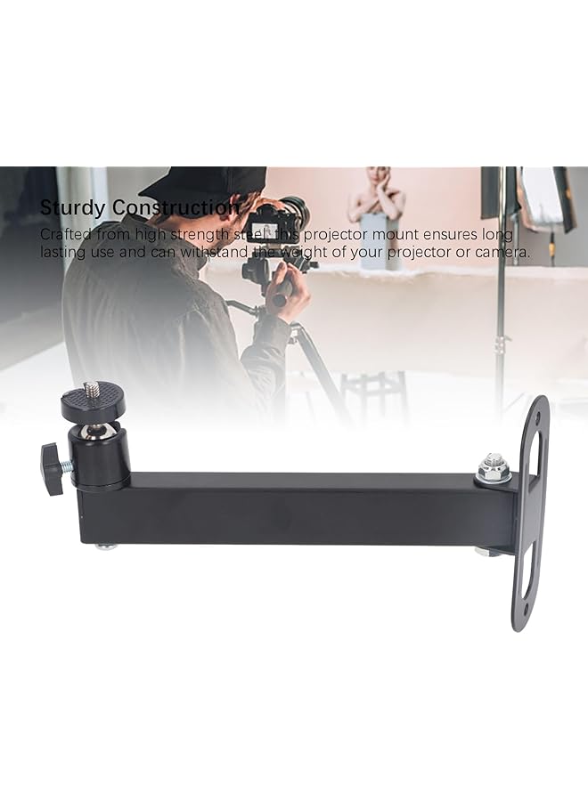 Projector Wall Mount Foldable Universal 1 4 Interface Adjustable Angle Strong Load Capacity 20Cm Bracket With 360° Rotation For Projector And Camera