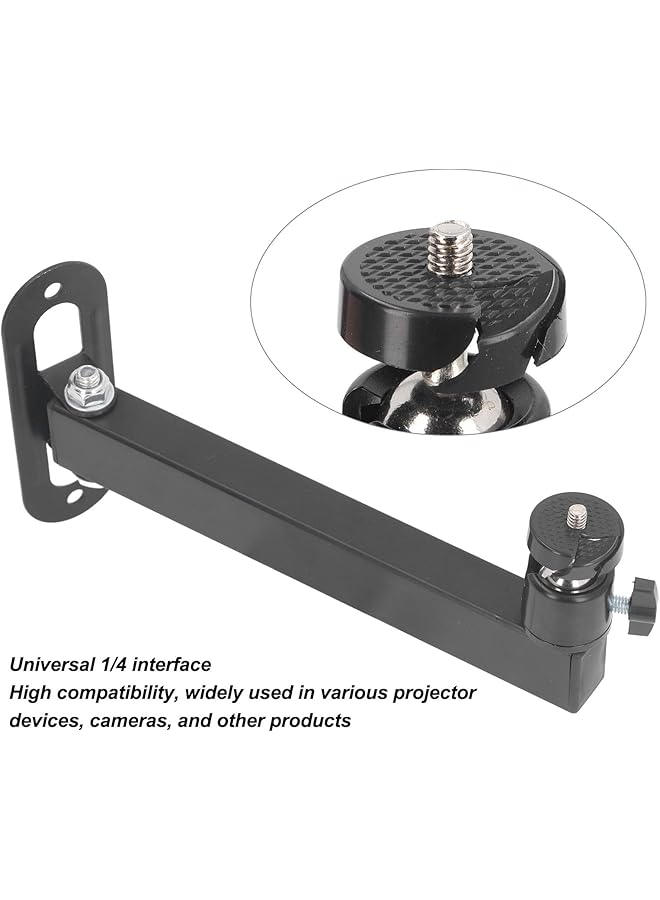 Projector Wall Mount Foldable Universal 1 4 Interface Adjustable Angle Strong Load Capacity 20Cm Bracket With 360° Rotation For Projector And Camera