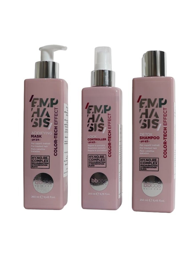 bbcos Emphasis Color-Tech Effect Set for Color-Treated Hair Care - 3 Pieces