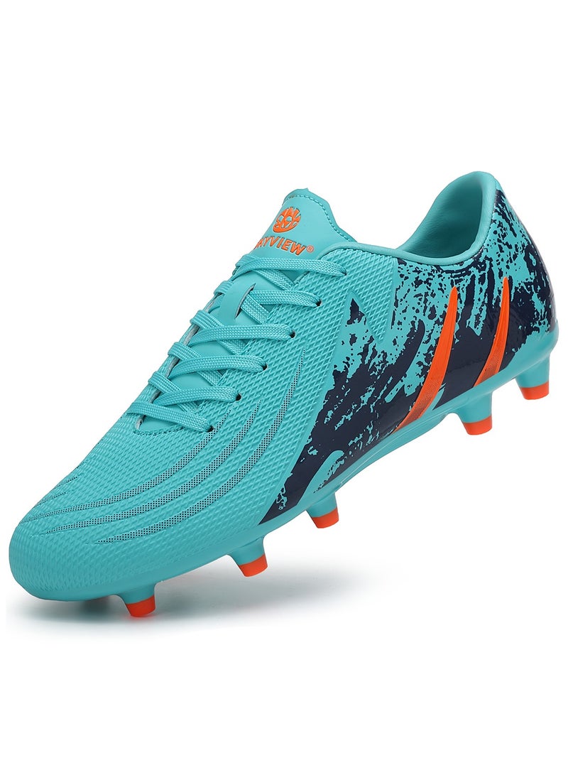 Sky View Football Cleats Men Women Non-Slip Low Top Soccer Shoes Lightweight Shock Resistant Training Sneaker Breathable Professional Turf Shoes Sport Athletic Ground Football Boots  - Image 1