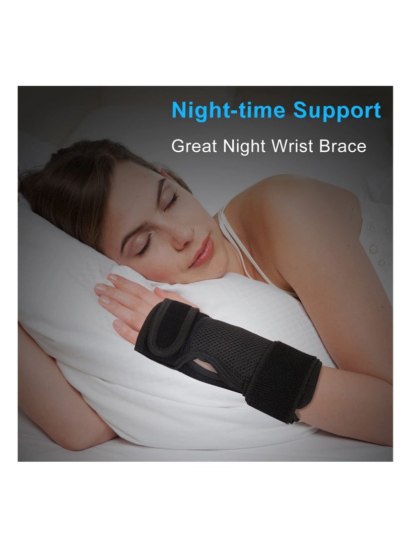 Excefore دعامة معصم النفق الرسغي، دعامات دعم معصم اليد اليسرى، دعامة لتخفيف آلام النفق الرسغي، مع جبيرة لالتهاب الأوتار، لالتهاب الأوتار، والتهاب المفاصل، والالتواء، ومتلازمة النفق الرسغي (المقاس: كبير، يسار) - Image 2