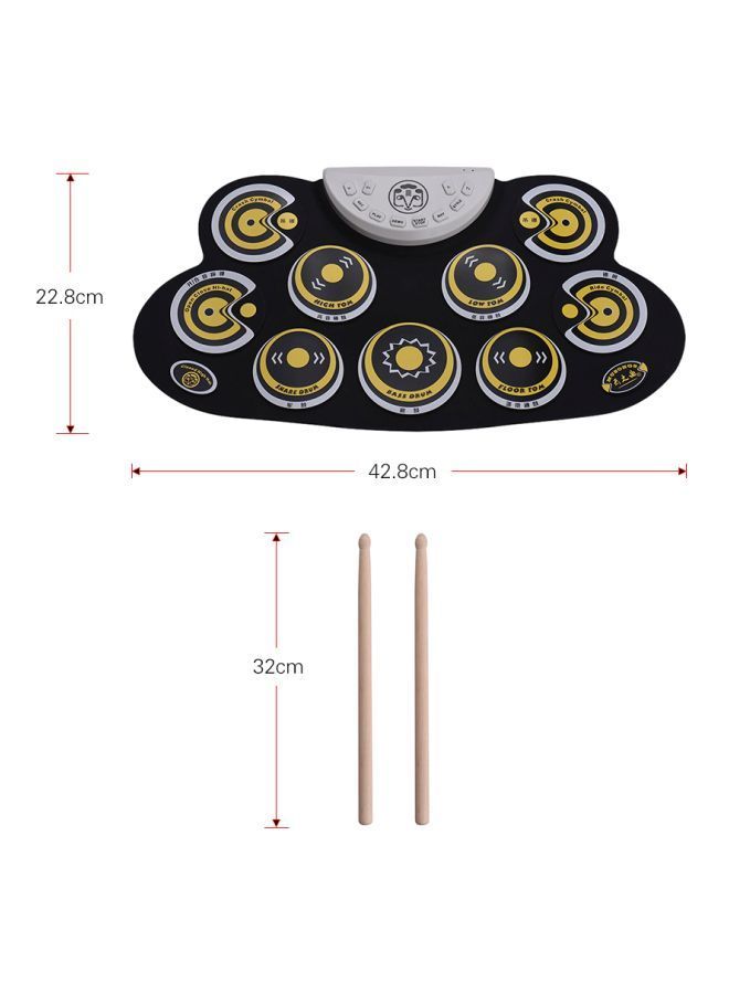 NIBEMINENT Portable Electronic Roll Up Silicone Drum Pad With Sticks - Image 4