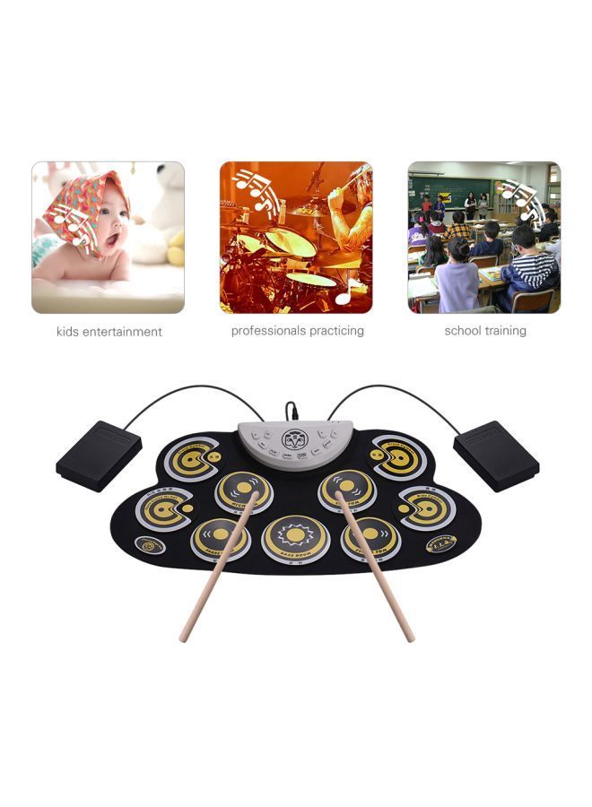 NIBEMINENT Portable Electronic Roll Up Silicone Drum Pad With Sticks - Image 5
