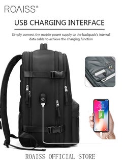 roaiss High Capacity Business Travel Backpack Expandable Luggage Bag for Short Trips Dry and Wet Separation Scientific Storage Business Computer Bag Simple Solid Color Design with Independent Shoe Storage  - Image 2