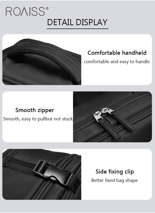 roaiss - High Capacity Business Travel Backpack Expandable Luggage Bag for Short Trips Dry and Wet Separation Scientific Storage Business Computer Bag Simple Solid Color Design with Independent Shoe Storage - Image 1
