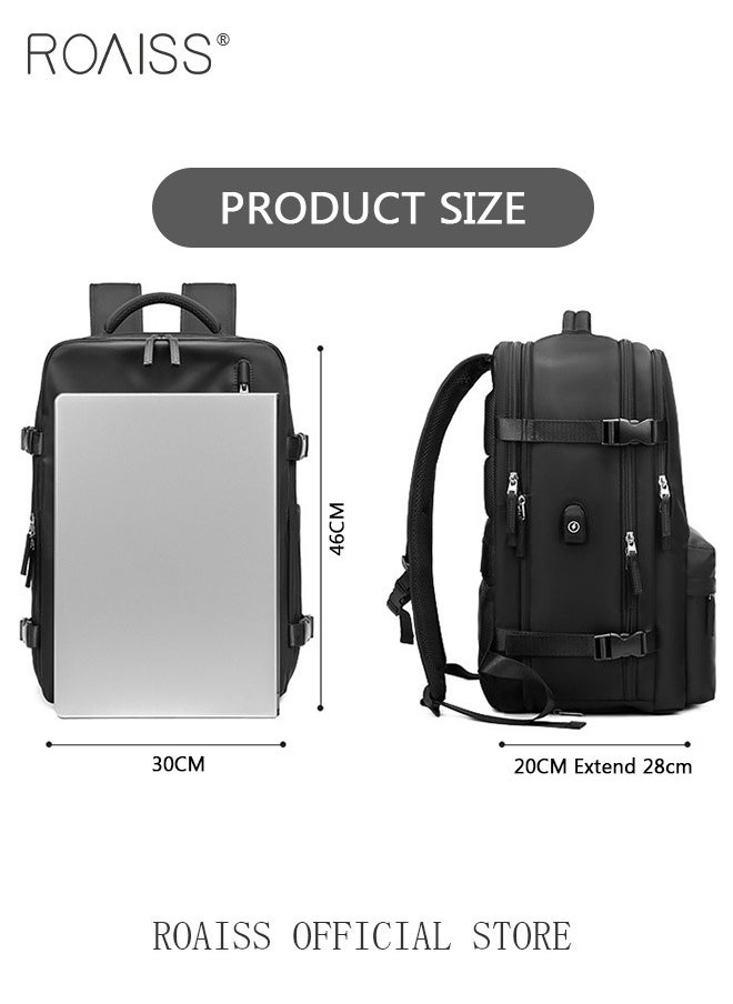 roaiss - High Capacity Business Travel Backpack Expandable Luggage Bag for Short Trips Dry and Wet Separation Scientific Storage Business Computer Bag Simple Solid Color Design with Independent Shoe Storage - Image 1