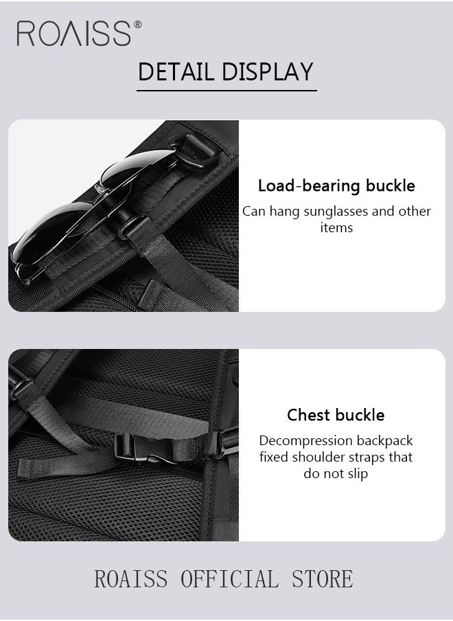 roaiss - High Capacity Business Travel Backpack Expandable Luggage Bag for Short Trips Dry and Wet Separation Scientific Storage Business Computer Bag Simple Solid Color Design with Independent Shoe Storage - Image 1