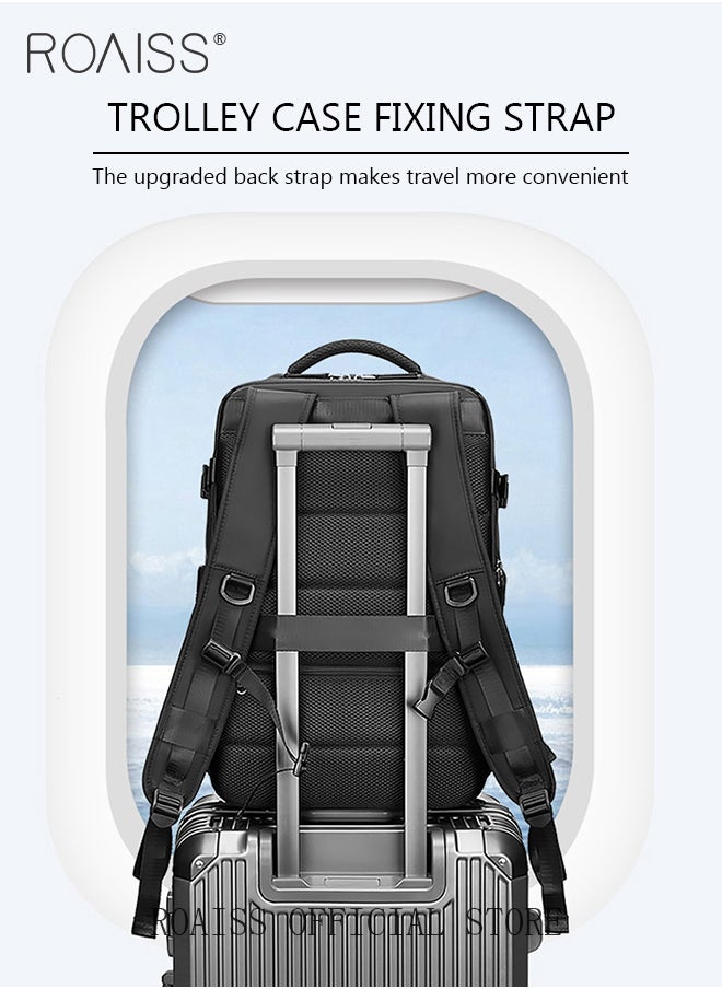 roaiss - High Capacity Business Travel Backpack Expandable Luggage Bag for Short Trips Dry and Wet Separation Scientific Storage Business Computer Bag Simple Solid Color Design with Independent Shoe Storage - Image 1