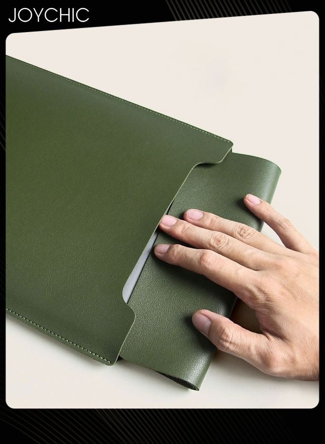 Joychic حقيبة تخزين آيباد جرابات تابلت متوافقة مع لابتوب 13 بوصة حقيبة لابتوب PU مقاومة للماء مع حقيبة ملحقات خضراء - Image 2