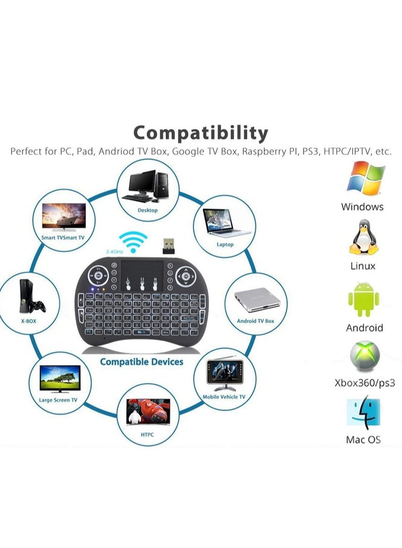 Viboton I8 Mini Wireless Keyboard 2.4G Air Mouse Remote Touchpad Use Dry Battery for Android TV Box PC Wireless Keyboard  - Image 3