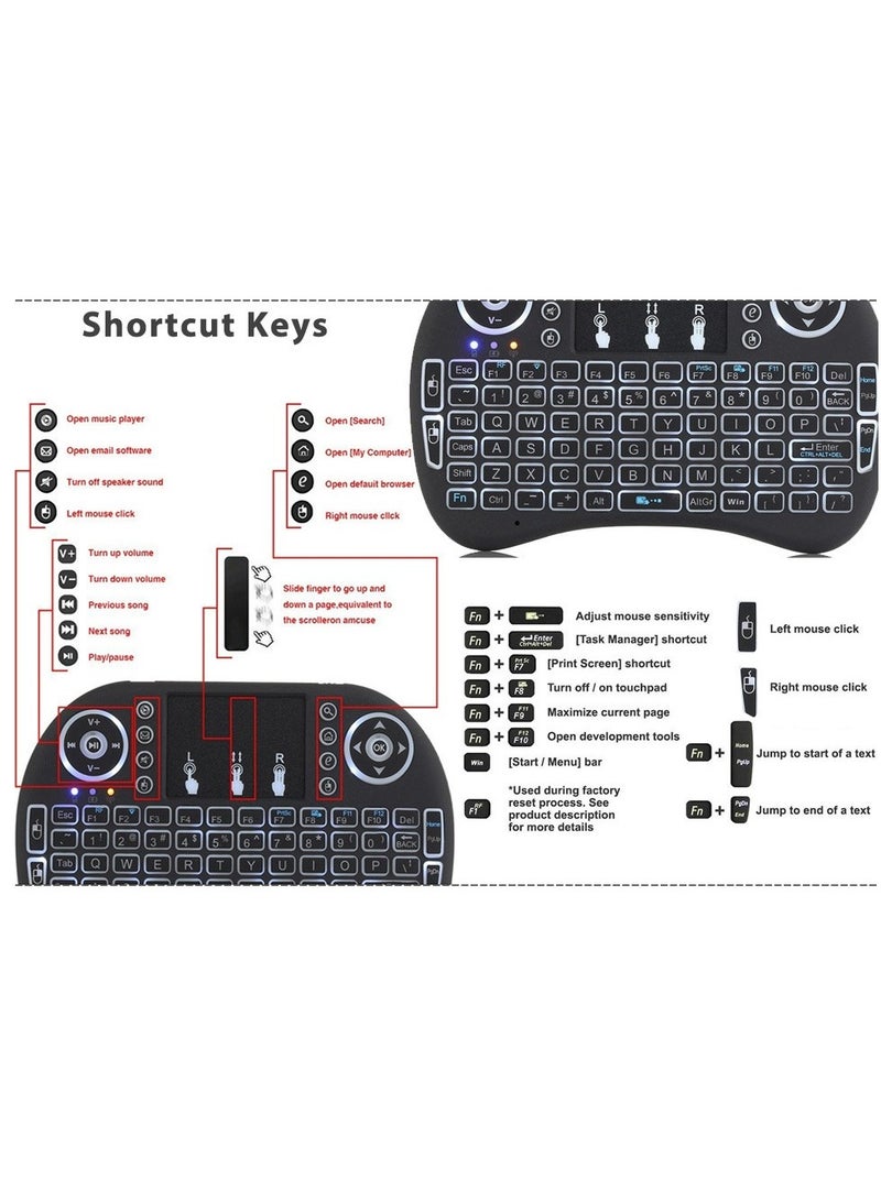 Viboton I8 Mini Wireless Keyboard 2.4G Air Mouse Remote Touchpad Use Dry Battery for Android TV Box PC Wireless Keyboard  - Image 4