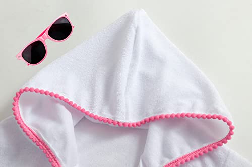 LUCKYGAL Terry Swim Cover-Up for Girls Kids Beach Swimsuit Coverup Bathing Suit Wraps, Size 10 11 White - Image 3