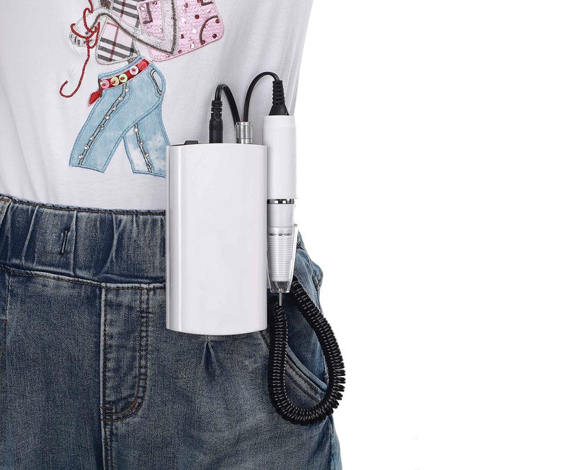 Miss Sweet Portable Nail Drill Machine Rechargeable Electric Nail File for Acrylic (Pure White) - Image 2