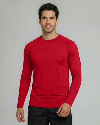 REALESSENTIALS Real Essentials 4 Pack Mens Long Sleeve Rash Guard Shirt UPF 50 Swim Beach UV Sun Protection Fishing Quick Dry Big Tall - Image 3