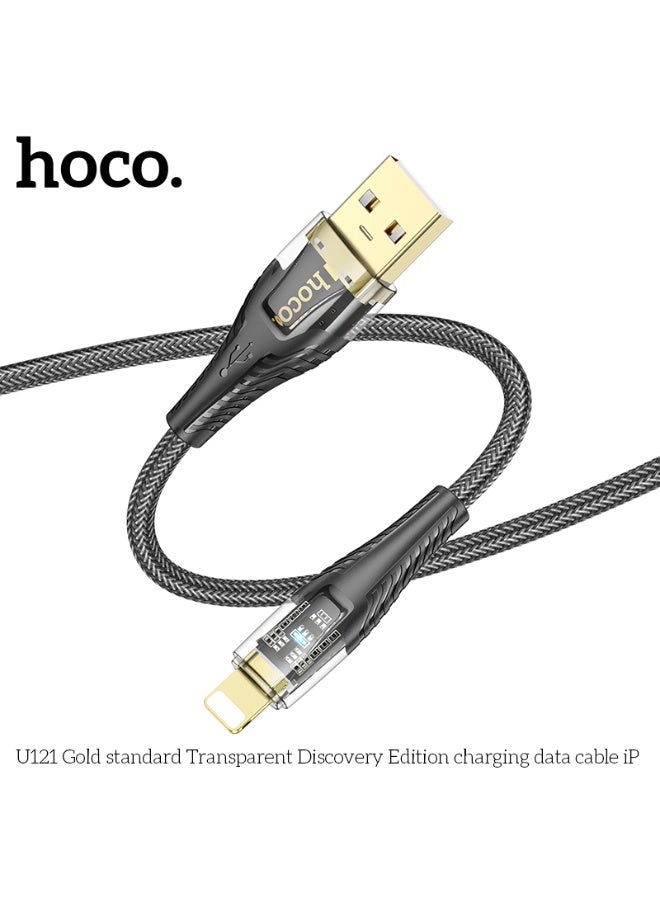 hoco. U121 Gold standard Transparent Discovery Edition charging data cable iP - Image 3