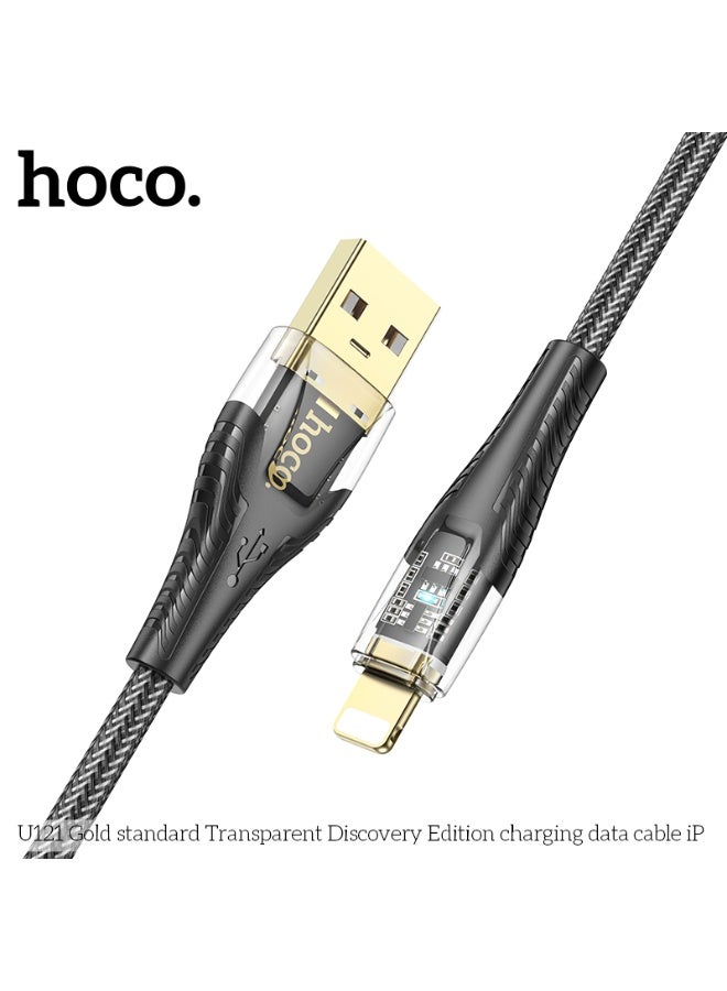 hoco. U121 Gold standard Transparent Discovery Edition charging data cable iP - Image 2