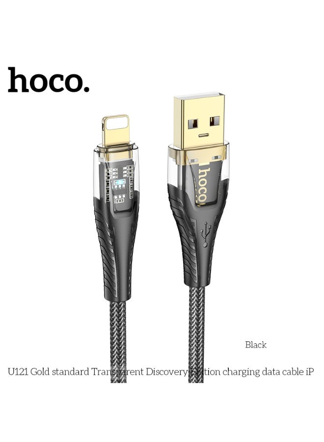 hoco. U121 Gold standard Transparent Discovery Edition charging data cable iP - Image 1