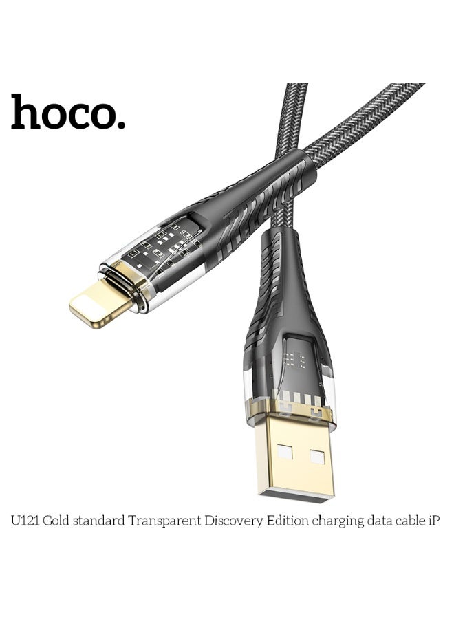 hoco. U121 Gold standard Transparent Discovery Edition charging data cable iP - Image 4