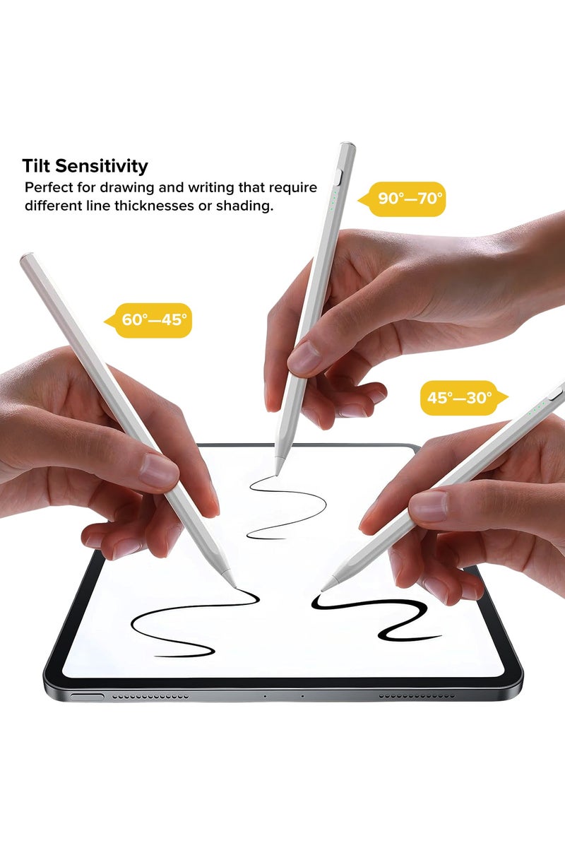 هيان 2025 أحدث قلم Stylus لـ iPad (2018-2025) -13 دقيقة شحن سريع مع حساسية الميل ورفض النخيل لـ iPad 11/10/9/8/7/6th Gen ، Air 7/6/5/4/3/M3/M2 ، Pro 13 "/12.9" /11" /M4 ، Mini 7/6/5th - Image 4