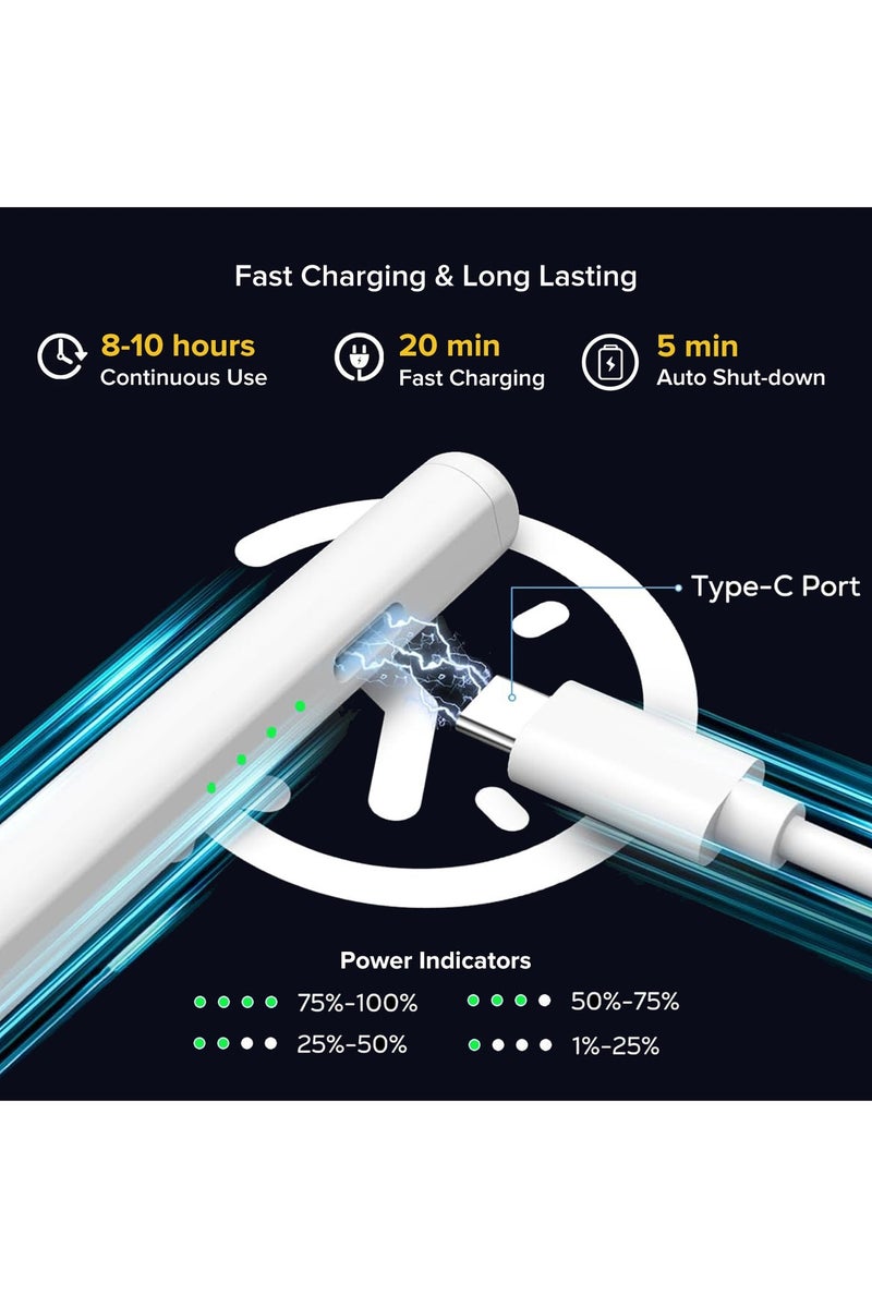 2025 Newest Stylus Pen for iPad(2018-2025)-13 Mins Fast Charge with Tilt Sensitivity & Palm Rejection for iPad 11/10/9/8/7/6th Gen, Air 7/6/5/4/3/M3/M2, Pro 13"/12.9"/11"/M4, Mini 7/6/5th - Image 3