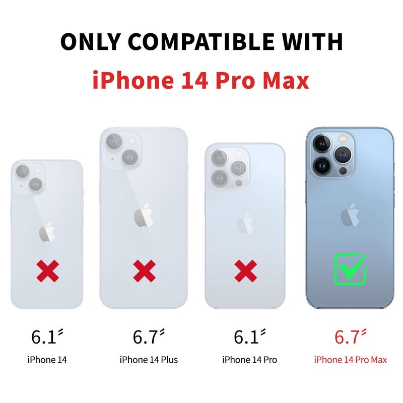 DJDUCK Designed for iPhone 14 Pro Max Case Wallet with Card Holder, [Magnetic Clasp Cover] [RFID Blocking Leather Protection] Shockproof Women Men Cases 6.7 Inch for Apple 14 Pro Max Light Brown - Image 2