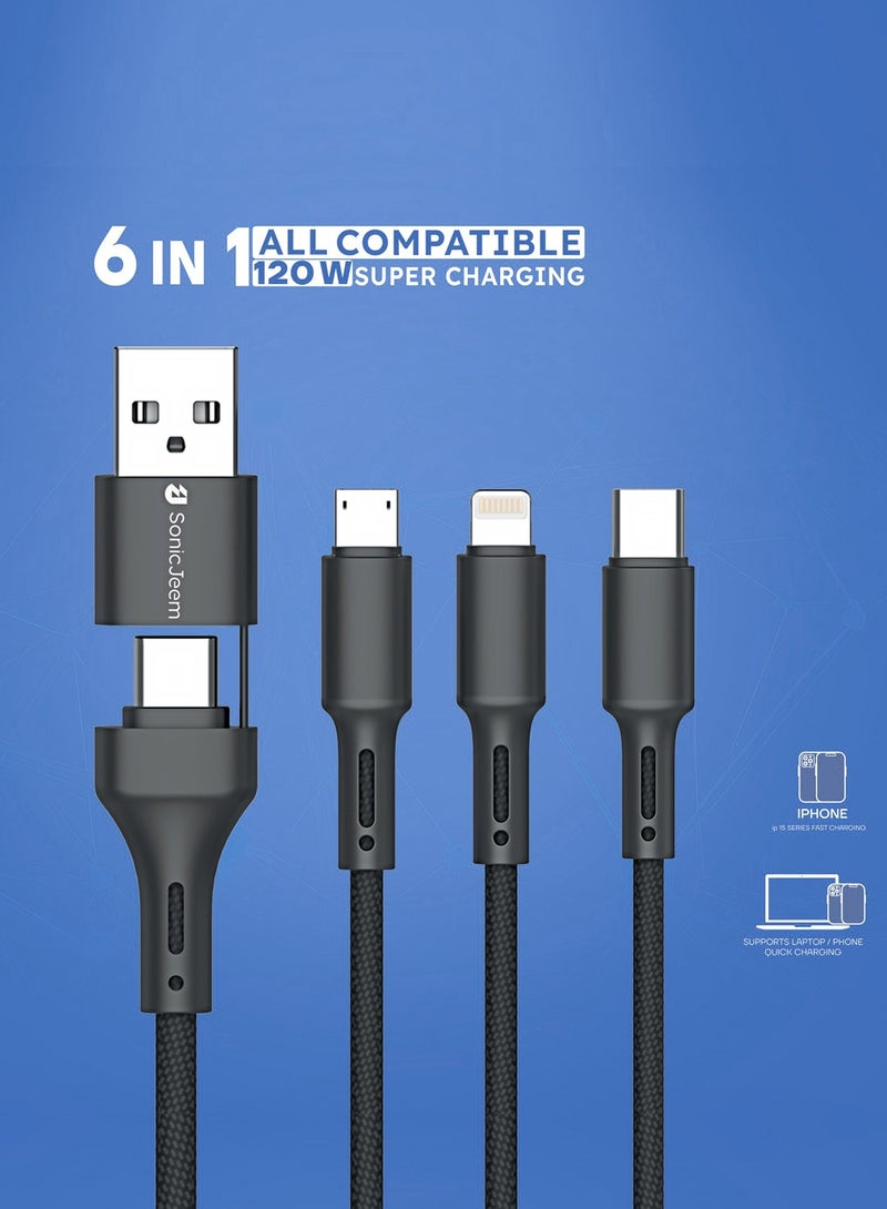 SONIC JEEM 6 in 1 Data Cable Super Charging SJ121B - Image 3