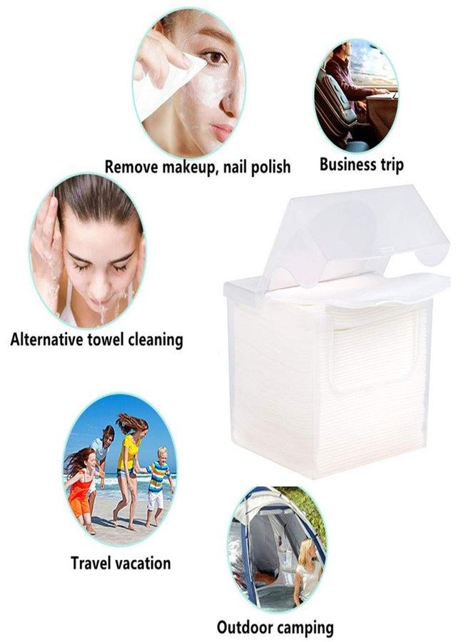 XICHEN 2 Box of 100 pcs Disposable Towel for Washing Face Cotton Pads Cosmetic Cotton Can be Wet and Dry - Image 3