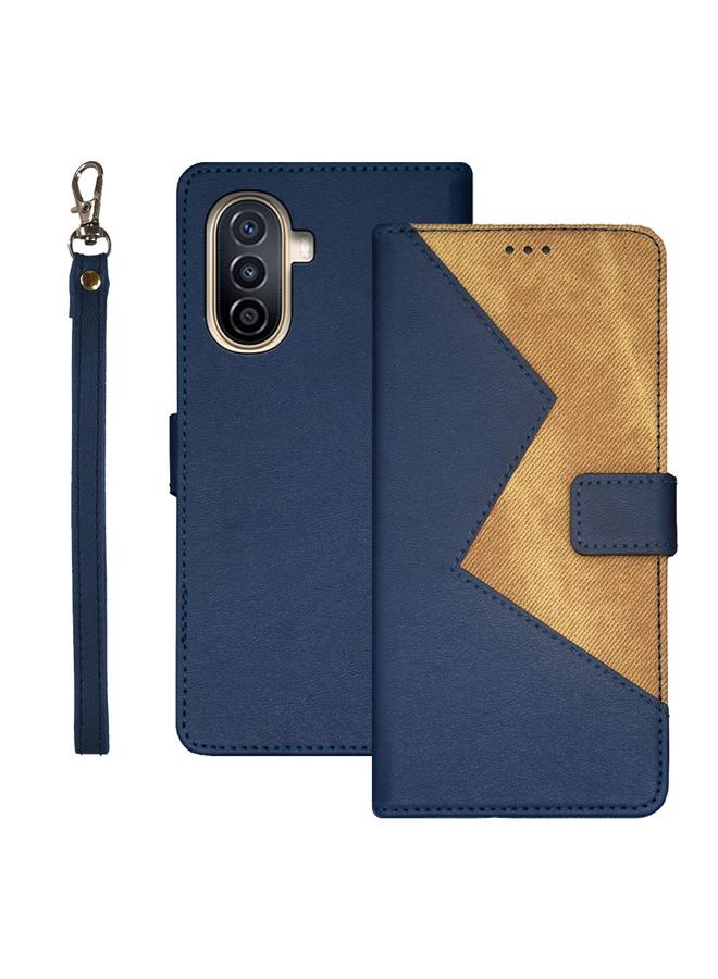 إيدويي جراب لهاتف Huawei nova Y71، جراب هاتف جلدي مزدوج اللون - Image 1