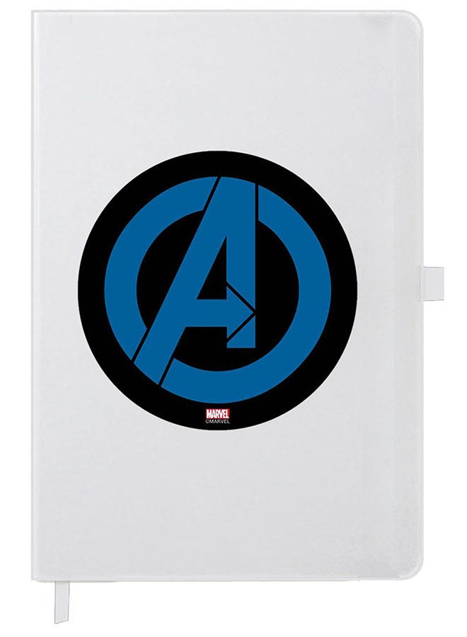 Theodor Designer A5 Thick White Hardcover Notebook Avengers Logo - Image 1