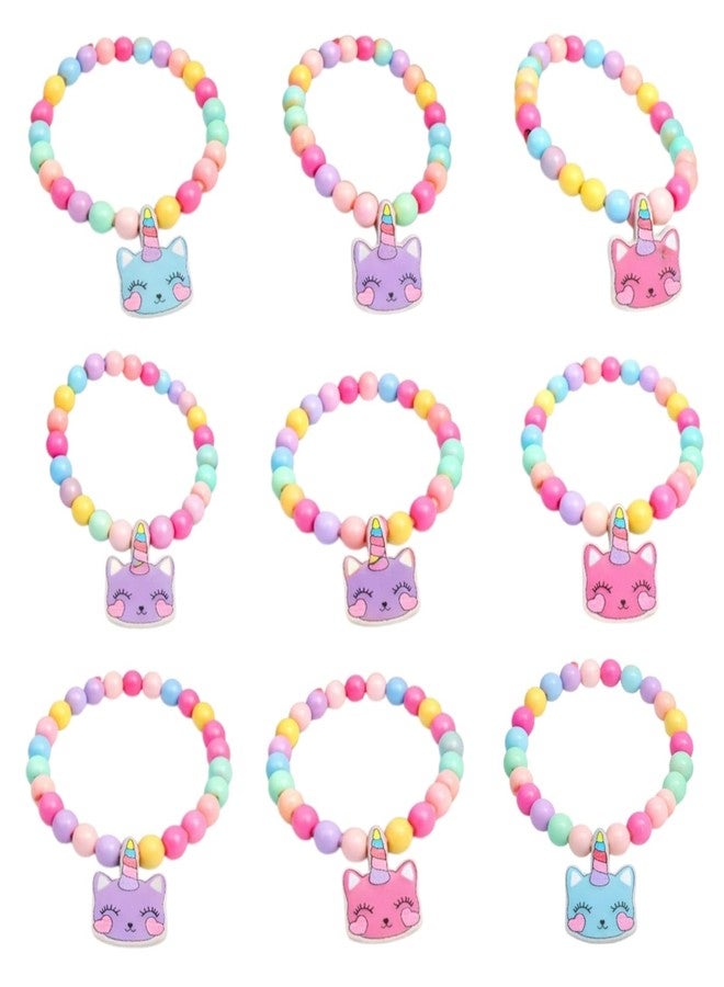 AMYCAUR Unicorn Charm Bracelet For Girls & Women, Best Friendship Bracelet Set, Stretchable And Adjustable Korean Bracelet, Return Gifts For Girls, Random Color Bracelet, Cute Bracelet set (8 Pcs) - Image 1