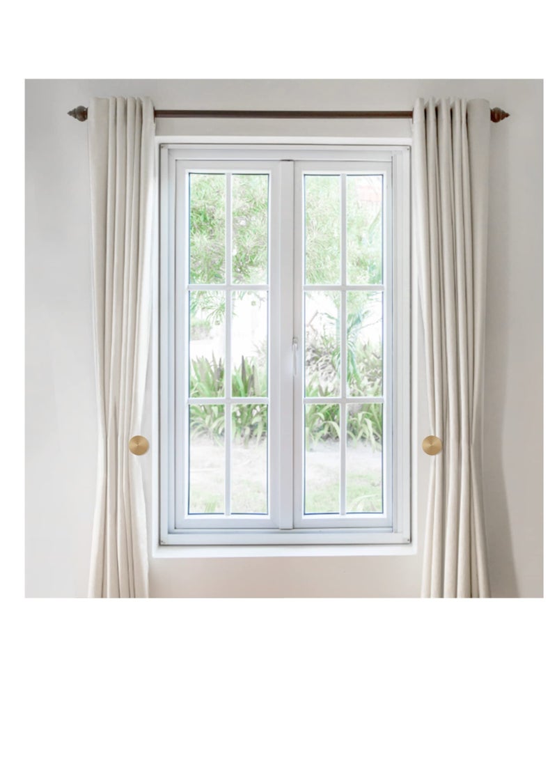 Excefore Curtain Holdbacks, 2 Pcs Metal Decorative Curtain Holdbacks, Vintage Curtain Tassel Holders Medallion Round Curtain Pull Backs, Wall Mounted Drapery Tieback Hooks with Screws (Dark Gold) - Image 5