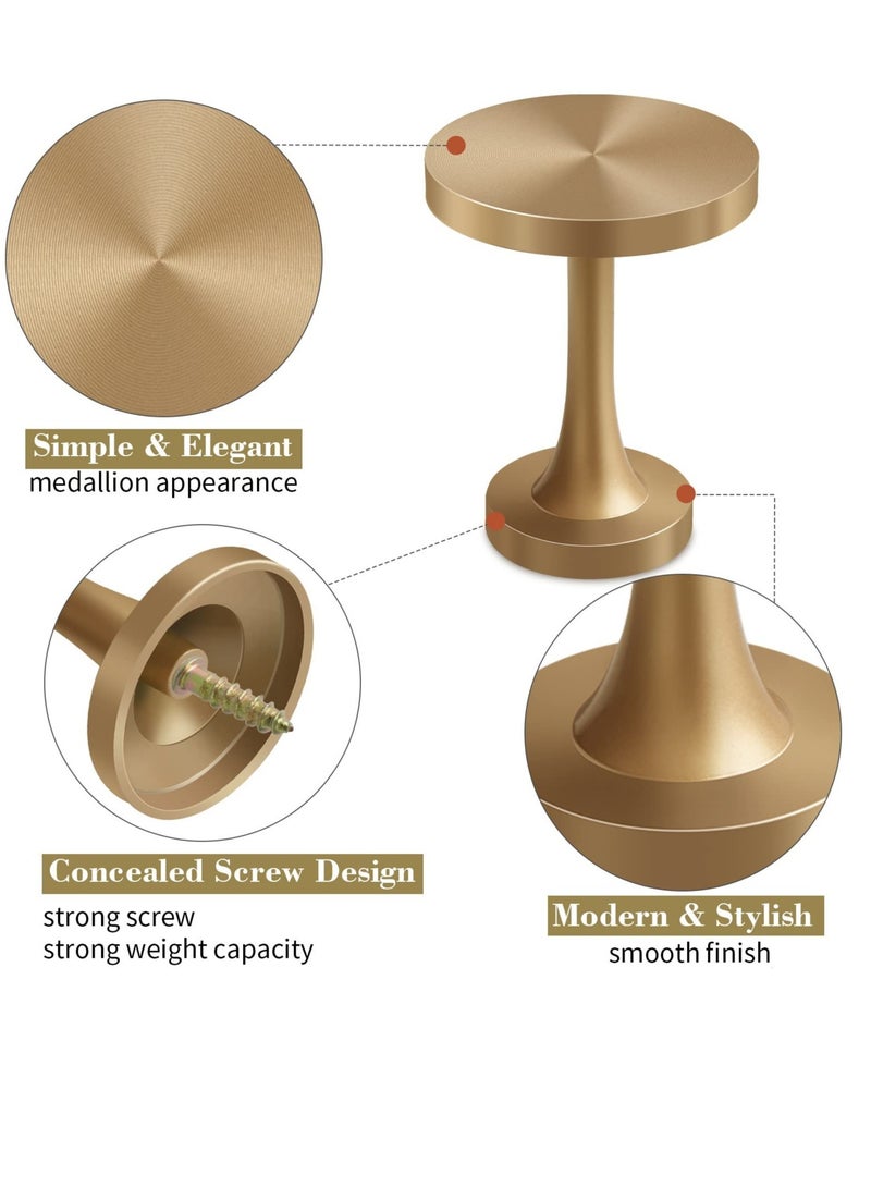 Excefore Curtain Holdbacks, 2 Pcs Metal Decorative Curtain Holdbacks, Vintage Curtain Tassel Holders Medallion Round Curtain Pull Backs, Wall Mounted Drapery Tieback Hooks with Screws (Dark Gold) - Image 3