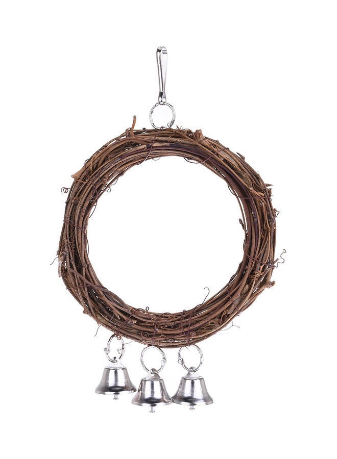 NIBEMINENT Parrot Hanging Swing Brown/Silver 26x16cm - Image 4