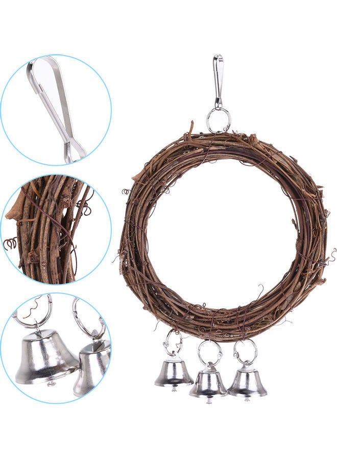 NIBEMINENT Parrot Hanging Swing Brown/Silver 26x16cm - Image 3