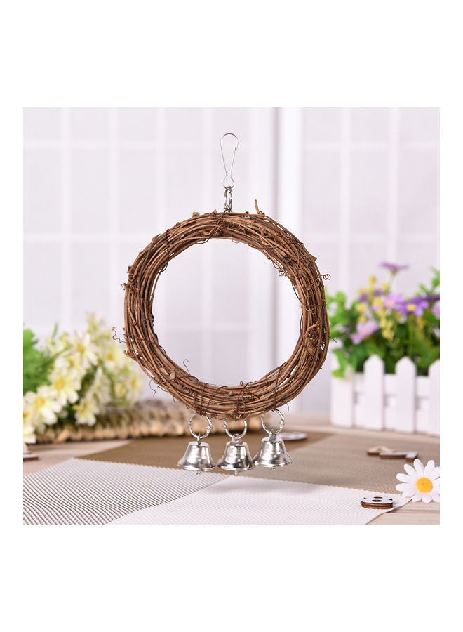 NIBEMINENT Parrot Hanging Swing Brown/Silver 26x16cm - Image 2