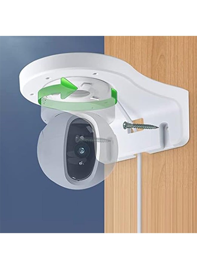 1 Pack WiFi Wall Mount Camera Base Bracket, and 5 Installation screws, for EZVIZ C6 C4 Series IP Camera, Plastic PT Cameras Holder Indoor Security Systems, Easy to Install - White  - Image 2