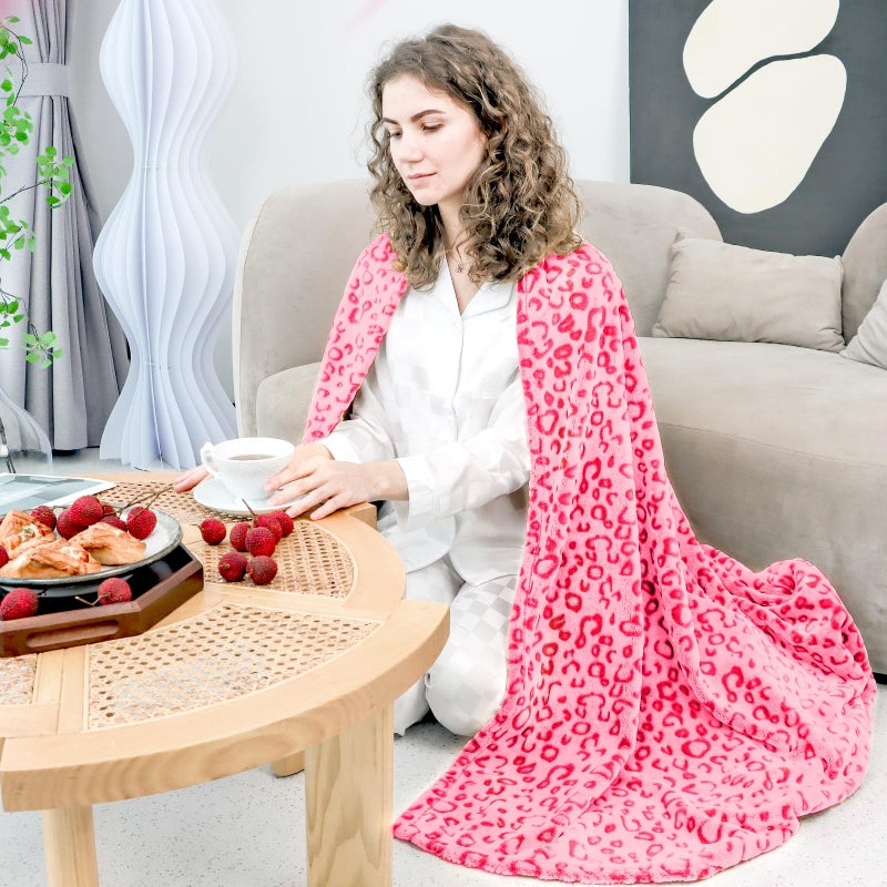 ZHIKU Soft Fleece Blankets Throw Blanket Lightweight Blanket Pink Throw 40""x50"" - Image 5
