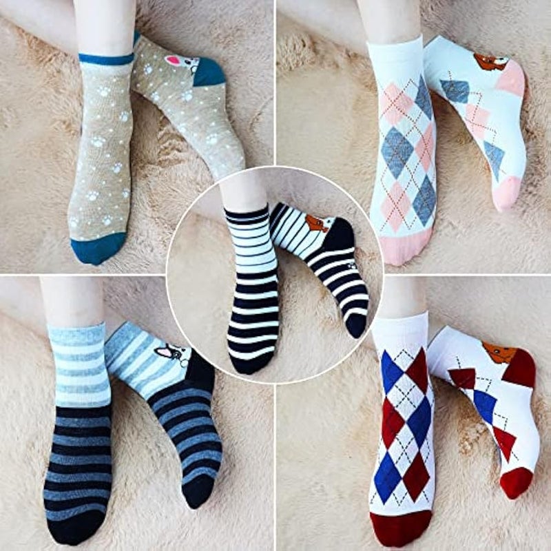 Women's Funny Dog Socks Cotton Fun Novelty Cute Pack of 5 - Image 3
