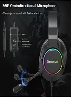 ترونسمارت سماعة الألعاب Tronsmart Sparkle PC USB PS4 الصوت المحيطي 7.1 لميكروفون الألعاب وإلغاء الضوضاء وأضواء LED / التحكم في كتم الصوت / وسادات ناعمة سماعة ألعاب صغيرة لنينتندو سويتش، بلاي ستيشن 4، إيماك  - Image 2