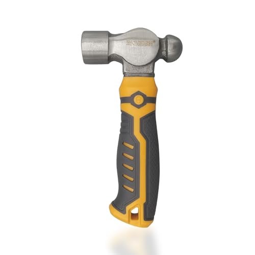 BOOSDEN Small Ball Peen Hammer, 15 oz, Stubby, Forged Fine Grain Steel Head, Non-slip Rubber Grips, Jewelry Hammer for Metalworking, Crafting - Image 1