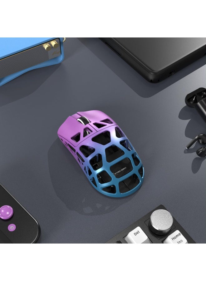 Attack Shark Superlight Magnesium Alloy Wireless Gaming Mouse R3 46g , BT/2.4Ghz/Wired Computer Mouse, 8000Hz Wireless Polling Rate, PAW3395 26K DPI Sensor, Programmable Mice, PC/Laptop/Mac (Purple & Blue)  - Image 4