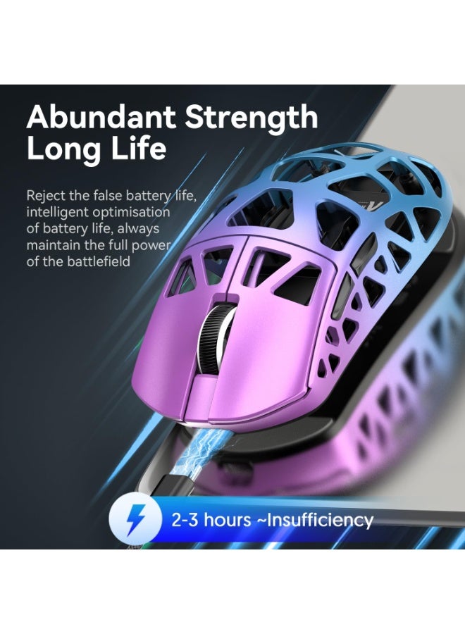 Attack Shark Superlight Magnesium Alloy Wireless Gaming Mouse R3 46g , BT/2.4Ghz/Wired Computer Mouse, 8000Hz Wireless Polling Rate, PAW3395 26K DPI Sensor, Programmable Mice, PC/Laptop/Mac (Purple & Blue)  - Image 5